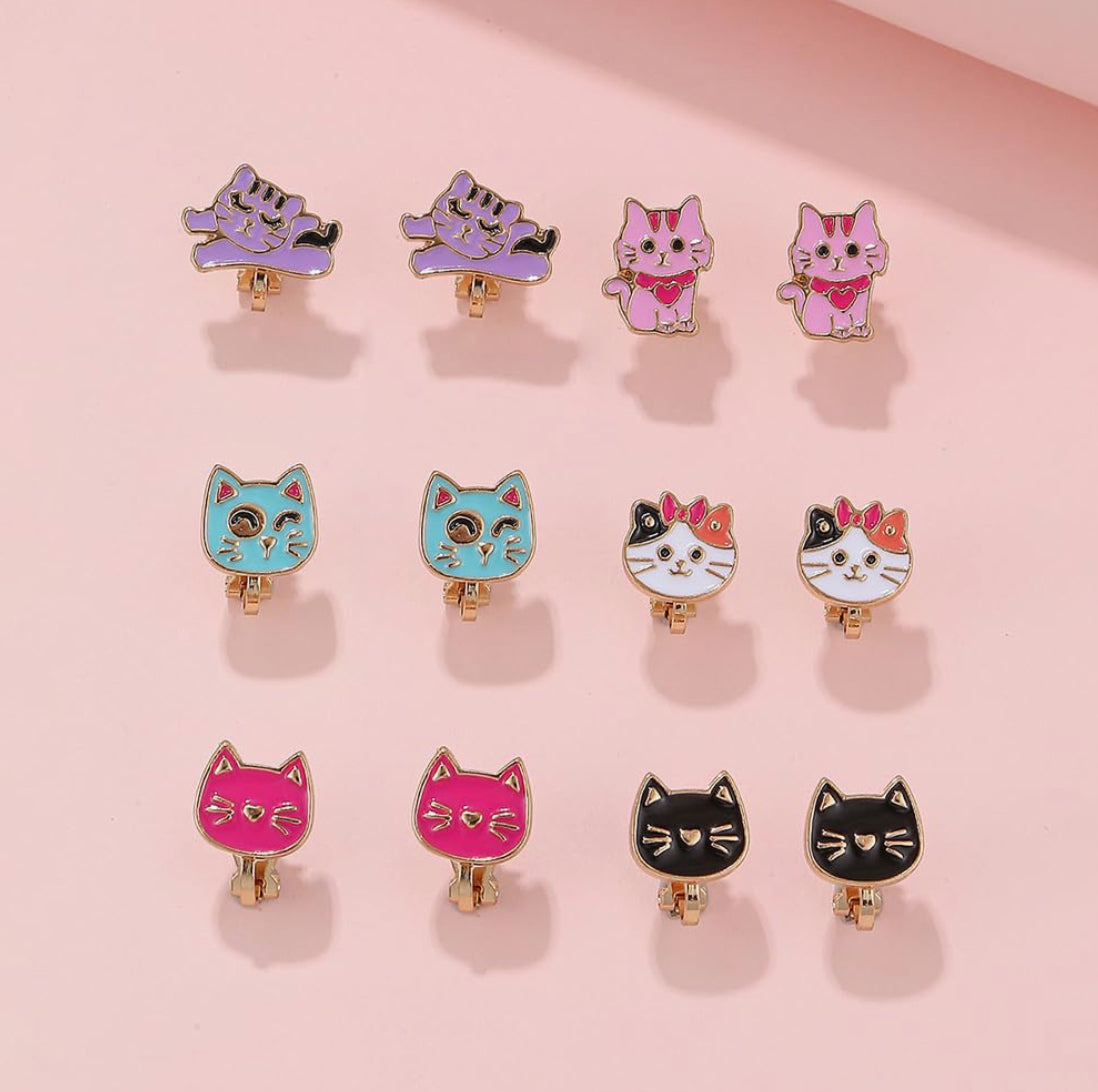 Kitten Animal Clip-on Earrings