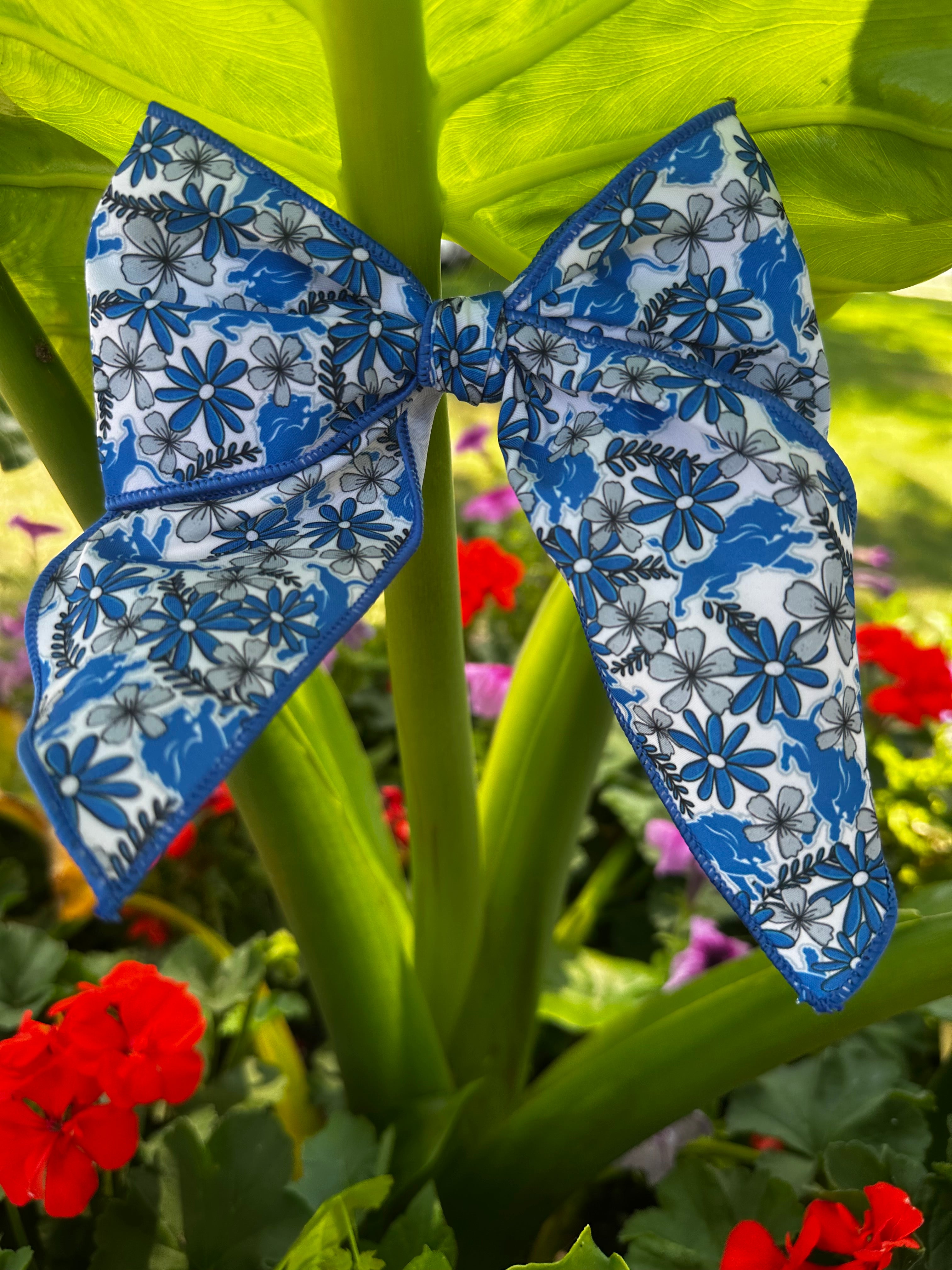 Game Day Floral Stitched Bow