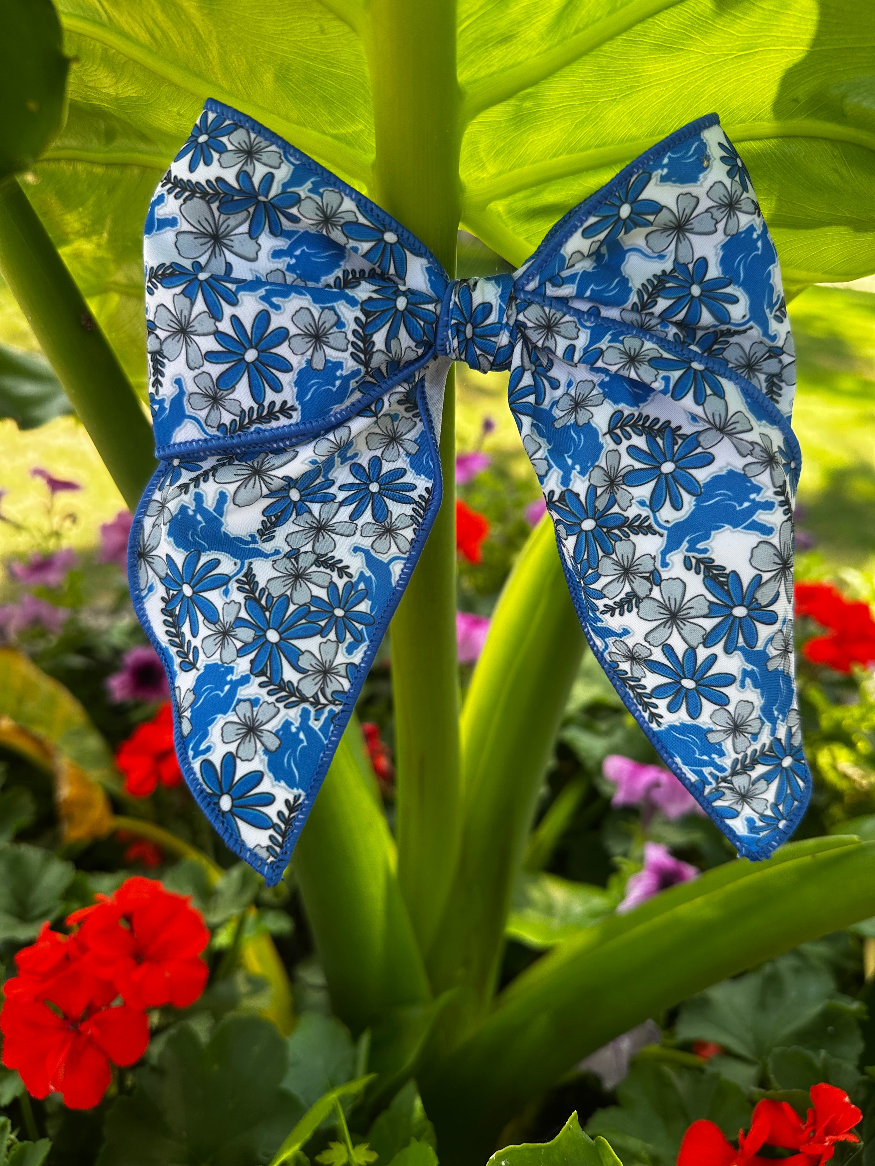 Game Day Floral Stitched Bow