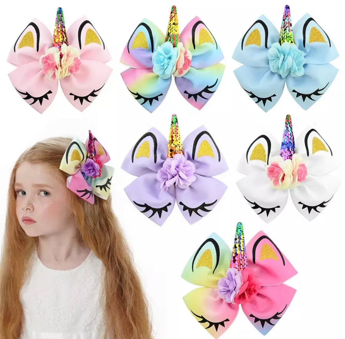 Unicorn Hair Bows