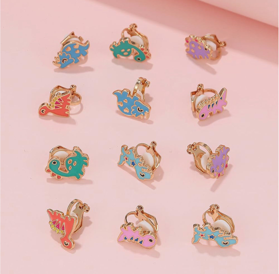 Dinosaur Animal Clip-on Earrings