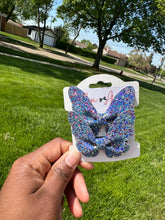 Load image into Gallery viewer, Bow-Aholic Bowtique Glitter Butterfly Piggie Hairbow Set
