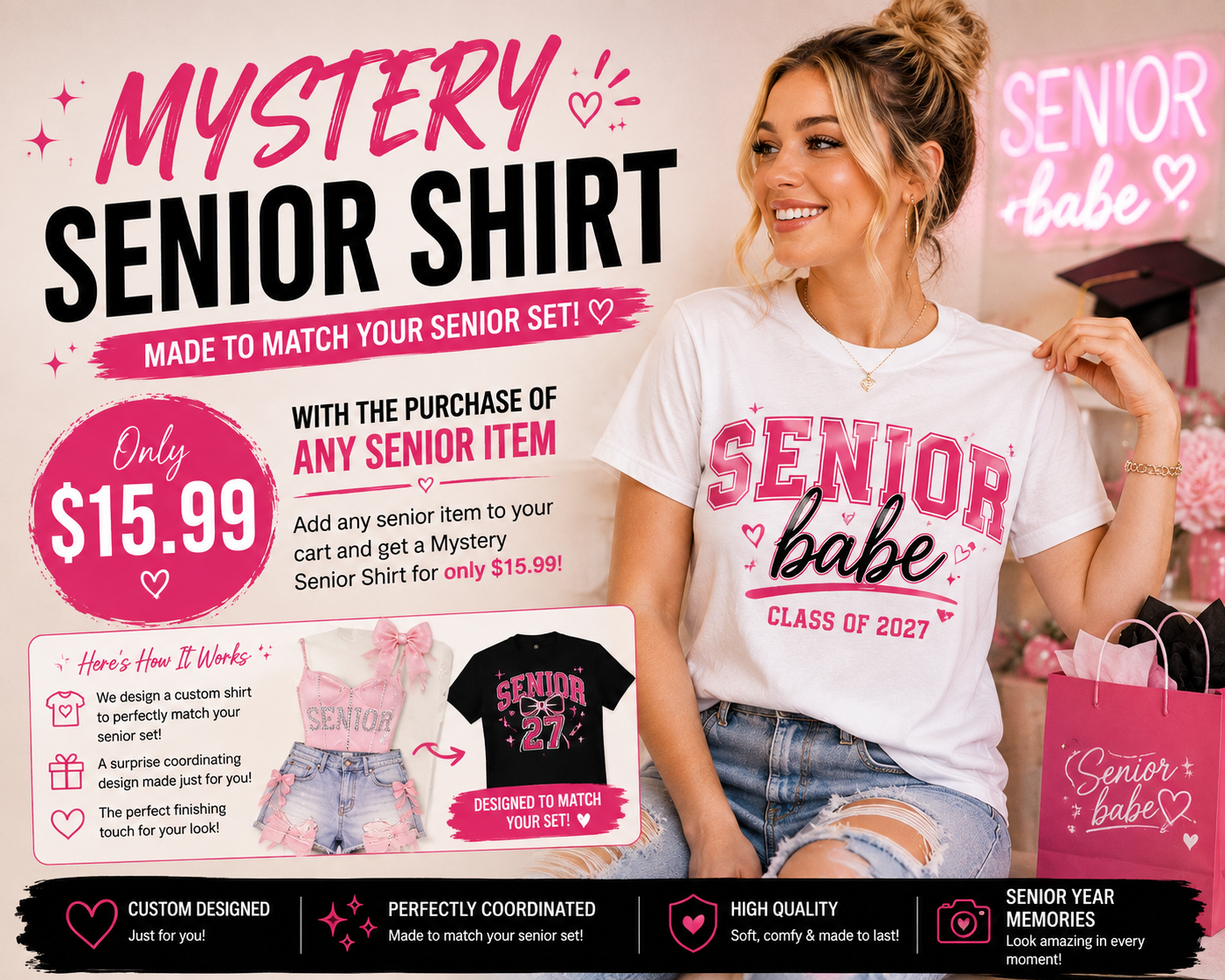 Mystery Senior Shirt made to coordinate with a Class of 2027 senior purchase