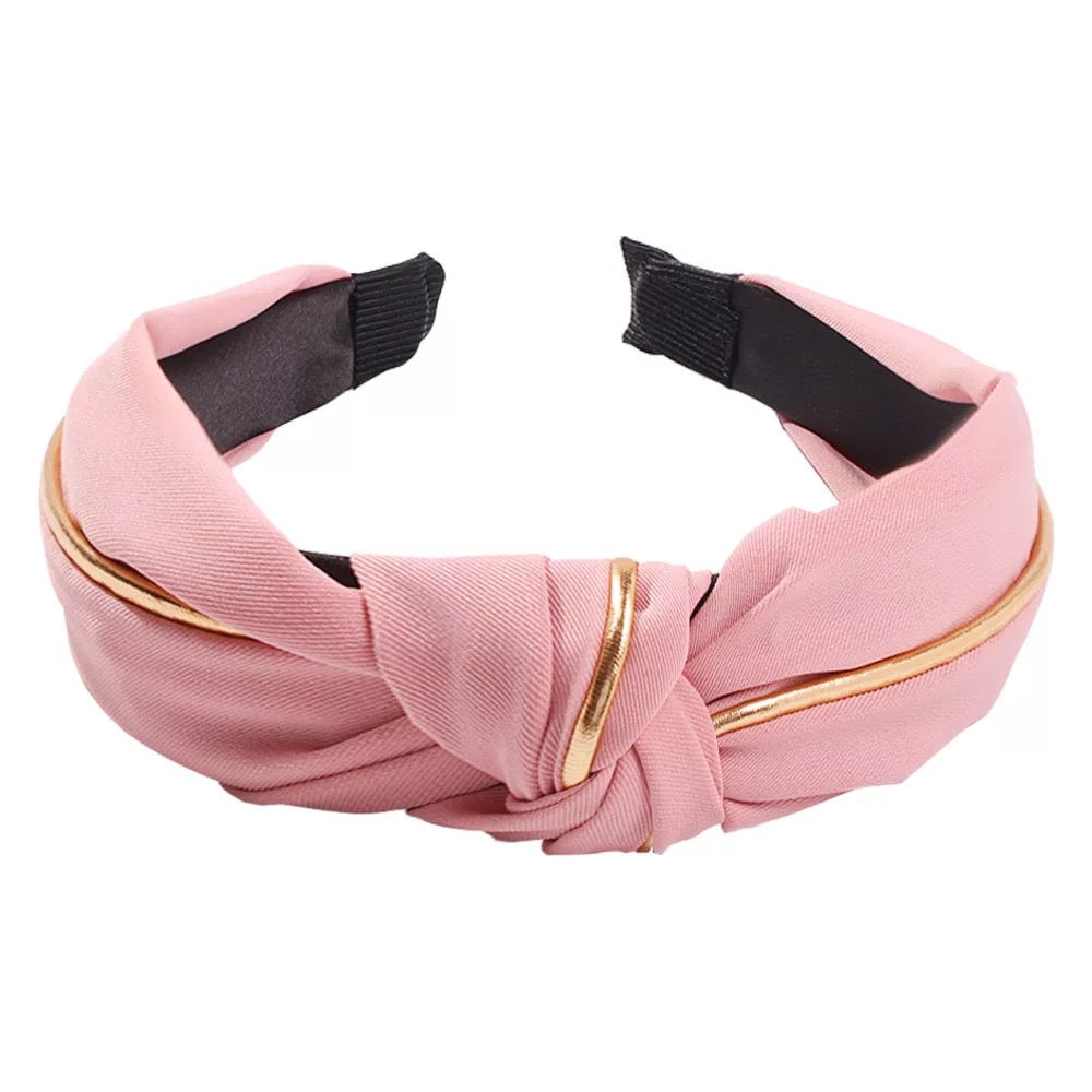 Gold trim knotted headband