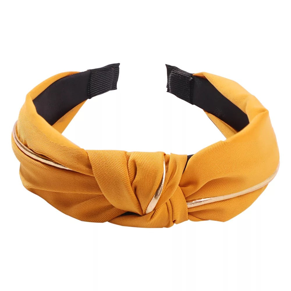 Gold trim knotted headband